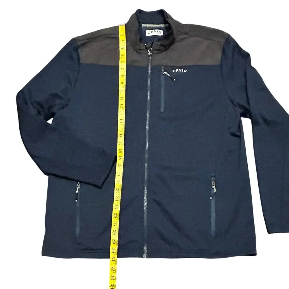 Orvis Full Zip Soft Shell Jacket Navy Blue Men's XL Windproof